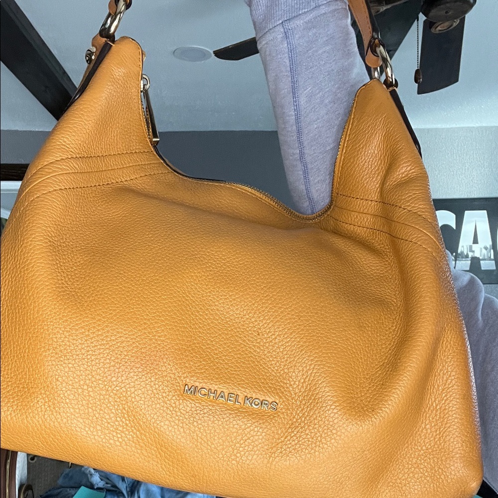 Michael Kors Mustard Leather Hobo Bag
